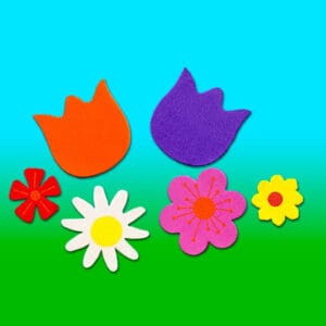 Garden of Prayer - Extra 100 colorful, pre-cut, self-adhesive foam flowers, 3/4 - 2"